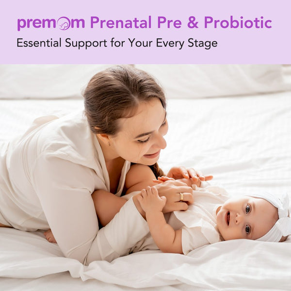 Premom Prenatal Pre & Probiotics for Women: Organic Prebiotics, 30 Billion CFU, 18 Diverse Strains
