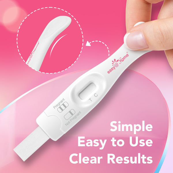Easy@Home Pregnancy Test Sticks: Early Detection - Easy to Use at Home Rapid Result - Pregnancy Tests with Curved Handle | 5 Pack - EZW1-MA-5