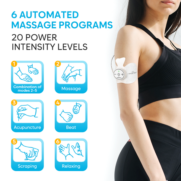 Easy@Home Rechargeable Compact Wireless TENS Unit - 510K Cleared, FSA Eligible Electric EMS Muscle Stimulator Pain Relief Therapy, Portable Pain Management Device EHE015