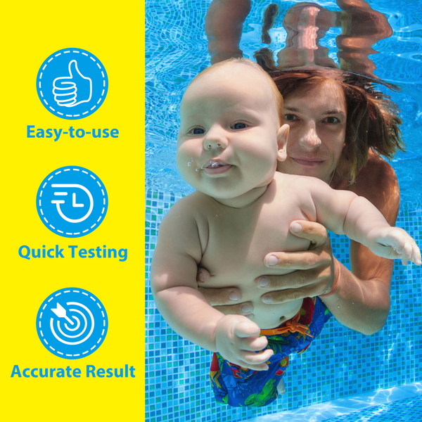 Easy@Home Pool Test Strips: 7-Way Spa Hot Tub Water Kit Instant Testing Ph Hardness Free Chlorine Bromine Cyanuric Acid Alkalinity, 100 Tests, 50 Strips Bottle/Refill -#EZWQ-S:100P