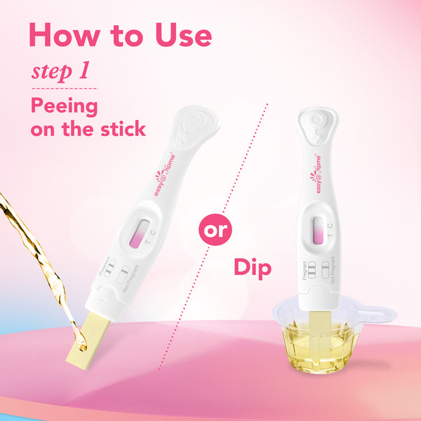 Easy@Home Pregnancy Test Sticks: Early Detection - Easy to Use at Home Rapid Result - Pregnancy Tests with Curved Handle | 5 Pack - EZW1-MA-5