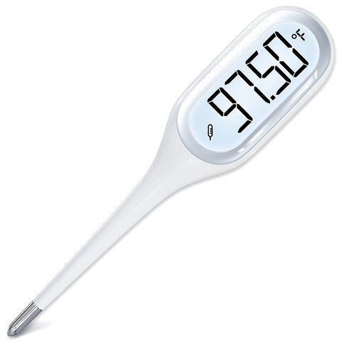 Digital Basal Body Thermometer: Easy@Home Accurate BBT for Ovulation Tracking & Fast Oral Thermometer with Large LCD Backlit Display | 1/100th Degree High Precision & Memory Recall | EBT-013