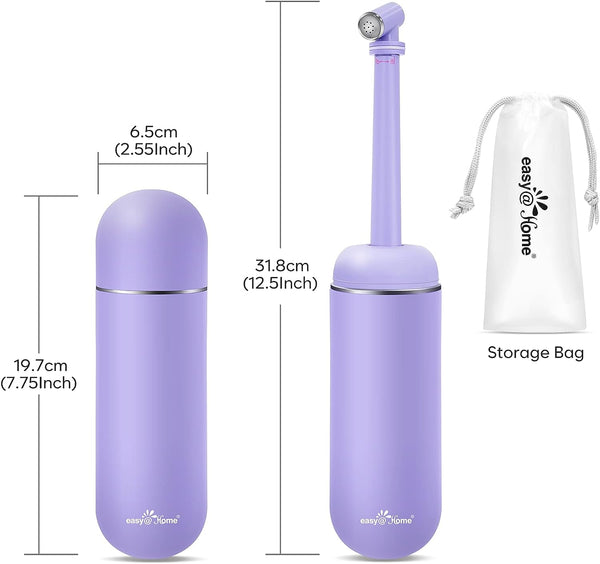 Portable Peri Bottle for Postpartum & Perineal Care: Easy@Home Handheld Bidet Perfect for Personal Hygiene Cleaning & Travel Friendly | 380ml Leakproof & Convenient Design | EPB-01 Purple