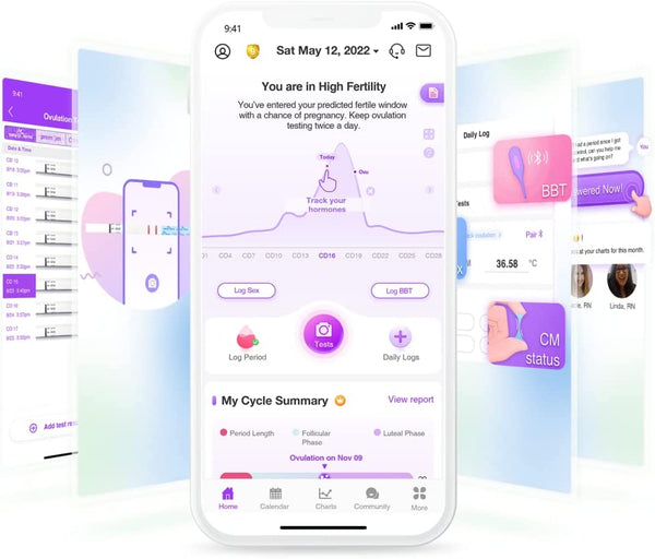 Easy@Home 100 Ovulation Test and 20 Pregnancy Test Strips, FSA Eligible Ovulation Test Kit Powered by Premom Ovulation Predictor Free iOS&Android APP,100LH +20HCG--Package May Vary