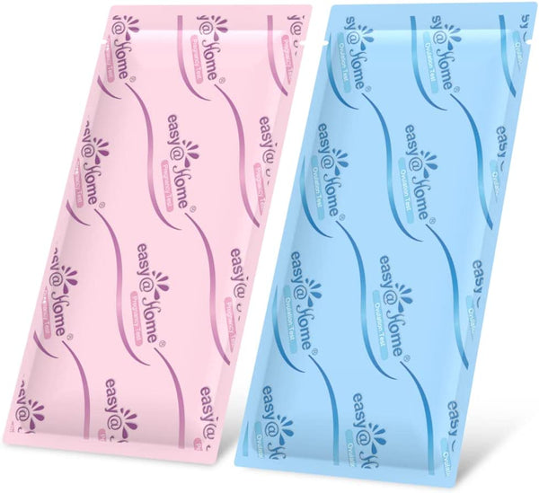 Easy@Home 100 Ovulation Test and 20 Pregnancy Test Strips, FSA Eligible Ovulation Test Kit Powered by Premom Ovulation Predictor Free iOS&Android APP,100LH +20HCG--Package May Vary