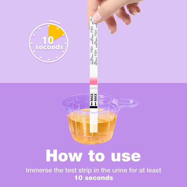 Easy@Home FSH Menopause Test: 10 FSH Test Strips for Ovulation and Women Fertility Tracking - Understand Your Ovarian Reserve and Optimize Conception Timing at Home