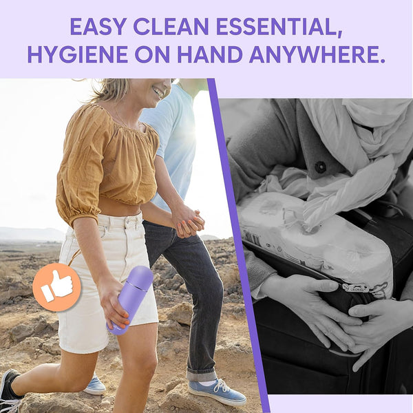 Portable Peri Bottle for Postpartum & Perineal Care: Easy@Home Handheld Bidet Perfect for Personal Hygiene Cleaning & Travel Friendly | 380ml Leakproof & Convenient Design | EPB-01 Purple