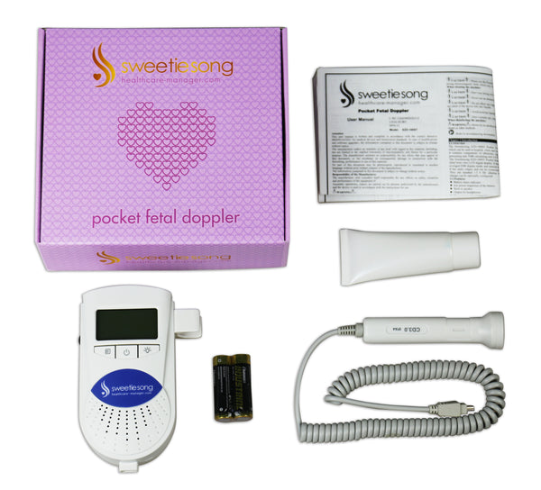 SweetieSong EZD-100ST Pocket Fetal Doppler 3MZ Probe, Baby Heart Monitor