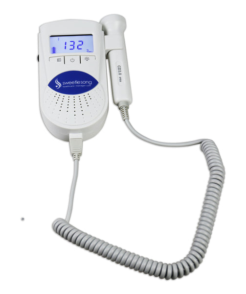 SweetieSong EZD-100ST Pocket Fetal Doppler 3MZ Probe, Baby Heart Monitor
