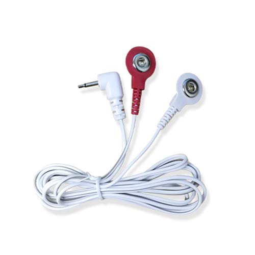 Easy@Home Replacement TENS Lead Wires, for EHE029G,2.5mm Mini Plug to Two 3.5mm Snap Connectors,2pc/Pack #EHE029G(W)