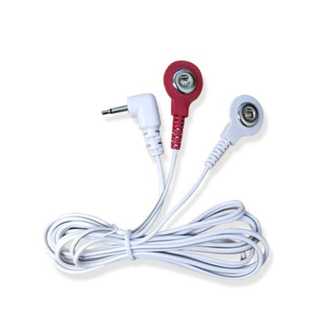 Easy@Home Replacement TENS Lead Wires, for EHE029G,2.5mm Mini Plug to Two 3.5mm Snap Connectors,2pc/Pack #EHE029G(W)