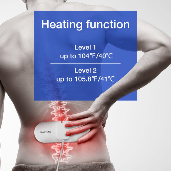 Easy@Home Heat TENS Unit, TENS EMS Unit with Heat Therapy, 510K Cleared, Large Back Lit Display FSA Eligible Pain Management and Muscle Stimulator Massager, Pain Relief Therapy EHE018