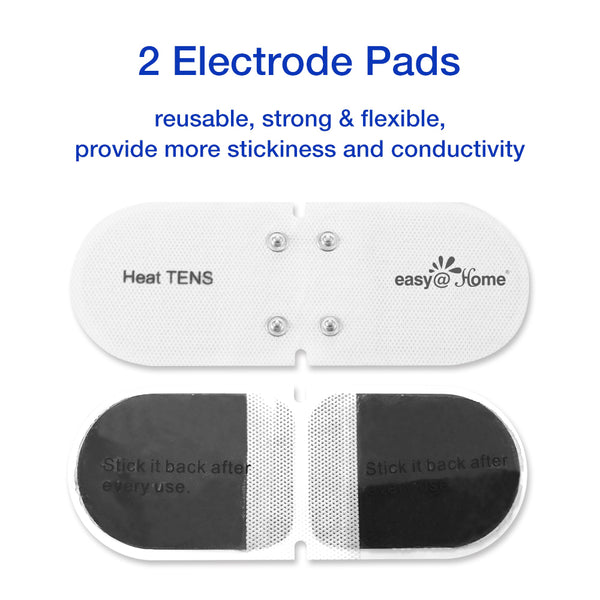 Easy@Home Heat TENS Unit, TENS EMS Unit with Heat Therapy, 510K Cleared, Large Back Lit Display FSA Eligible Pain Management and Muscle Stimulator Massager, Pain Relief Therapy EHE018