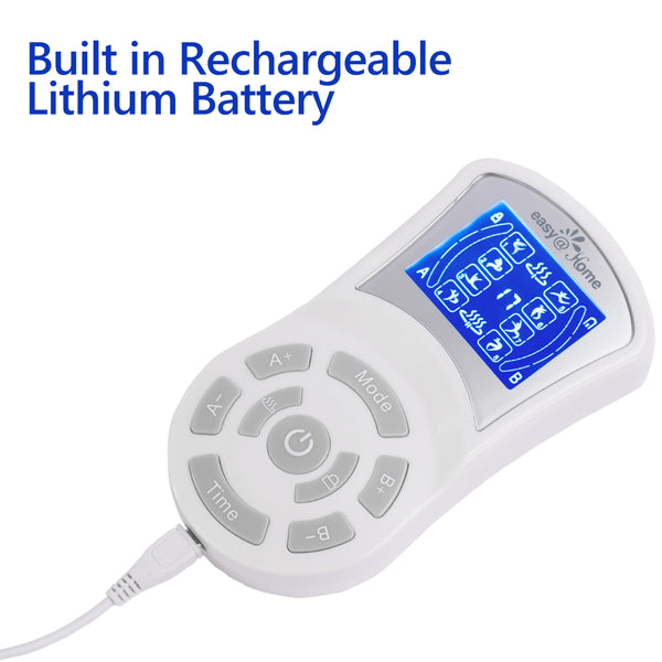 Easy@Home Heat TENS Unit, TENS EMS Unit with Heat Therapy, 510K Cleared, Large Back Lit Display FSA Eligible Pain Management and Muscle Stimulator Massager, Pain Relief Therapy EHE018