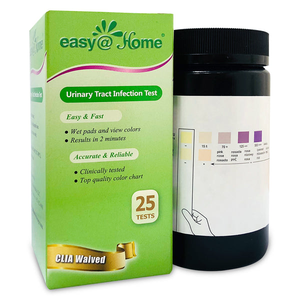 Easy@Home Urinary Tract Infection 50 Test Strips, 25 Tests/BTL (UTI-50P) UTI-25BTL-PCS:50