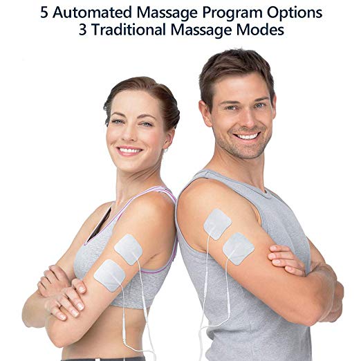 Easy@Home Rechargeable TENS Unit Professional Grade Electronic Pulse Massager - Backlit LCD Display, Leather storage bag, Powerful Pulse Intensity, 510K Cleared, FSA Eligible OTC Home Use, EHE012PRO