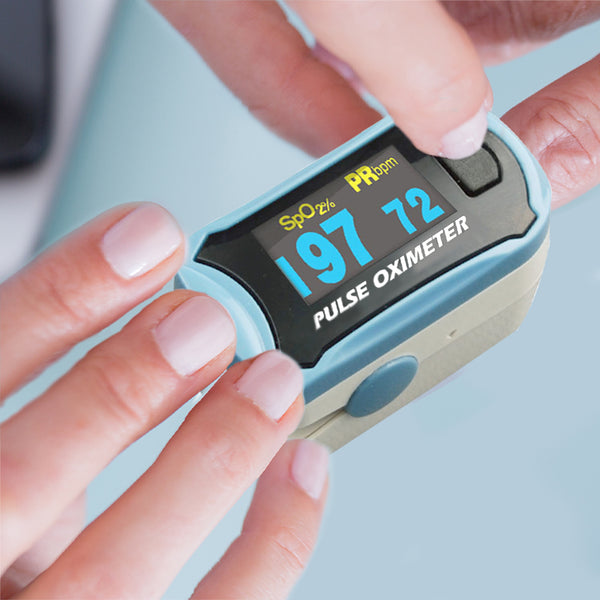 Easy@Home Fingertip Pulse Oximeter SpO2 Blood Oxygen Saturation Meter and Heart Rate Monitor, Rotatable OLED Display  -EHP029