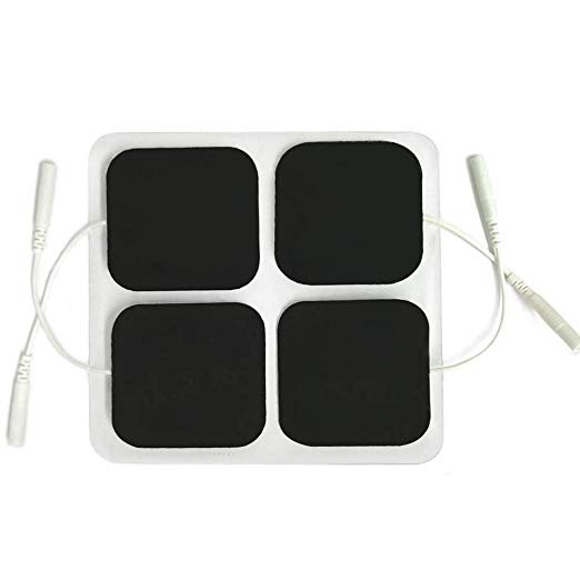 16 Pads of Easy@home 2"x 2" TENS Unit Reuseable Self Stick Carbon Electrode Pad - Non Irritating Design