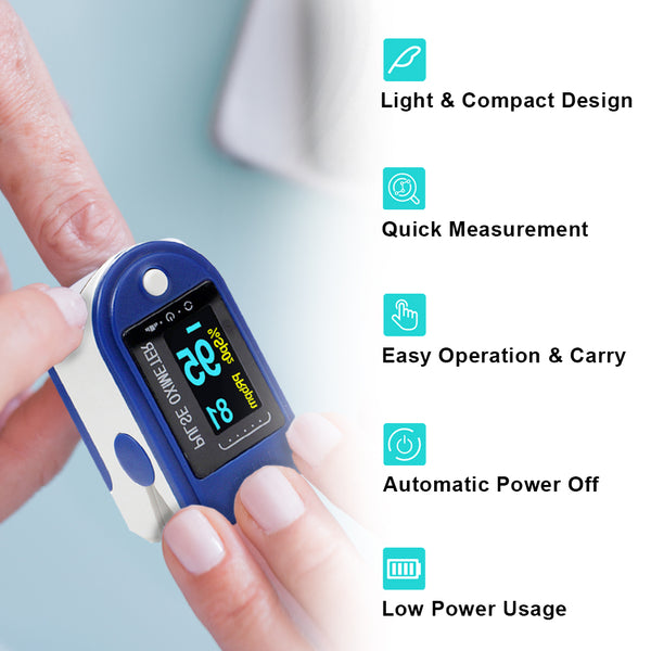 Easy@Home Fingertip Pulse Oximeter (Not for Medical Use) - SpO2 Blood Oxygen Saturation Meter and Heart Rate Monitor -EHP050