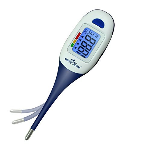 Digital Medical Baby Fever Oral Thermometer, Rectal or Axillary Underarm Body Temperature Measurement with Backlit LCD Display, Waterproof Flexible tip,Test Completion & Fever Alarm-EMT-026