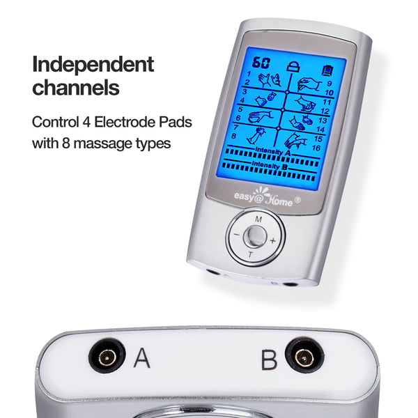 Easy@Home Rechargeable TENS Unit Muscle Stimulator, Electric Pain relief Pulse Massager with 16 EMS or TENS Massage Modes and 20 Intensity Levels - EHE029N