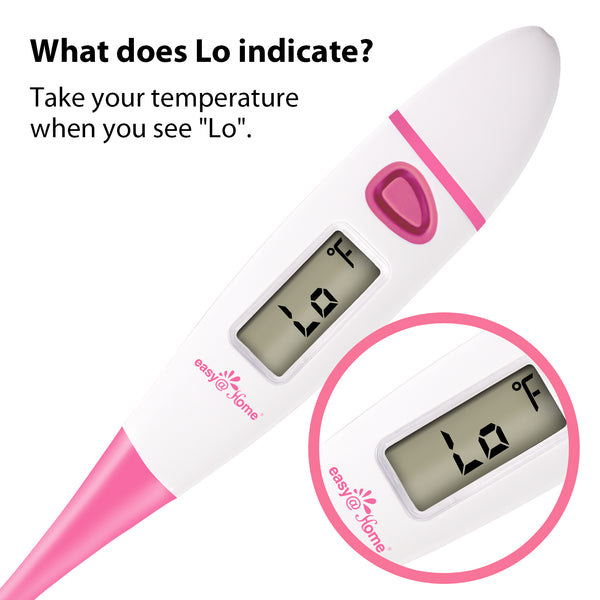 Easy@Home Basal Body Thermometer: BBT for Fertility Prediction with Memory Recall - Accurate Digital Basal Thermometer for Temperature Monitoring with Premom App - EBT-018 (Pink)