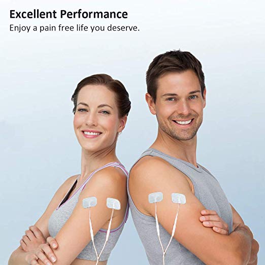 16 Pads of Easy@home 2"x 2" TENS Unit Reuseable Self Stick Carbon Electrode Pad - Non Irritating Design
