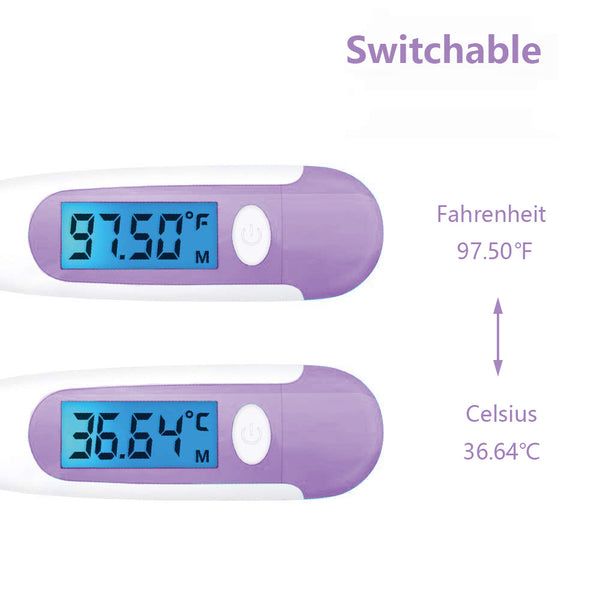 Easy@Home Digital Basal Thermometer with Large Backlight LCD Display, 1/100th Degree High Precision and Memory Recall, for Ovulation Tracking and Natural Family Planning, Upgraded EBT-100B-P (Purple)