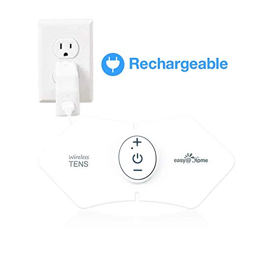 Easy@Home Wireless Rechargeable TENS Unit, FSA Eligible Muscle Stimulator and Pain Relief TENS Pulse Massager - FDA Cleared for OTC Cleared Pain Relief EHE016