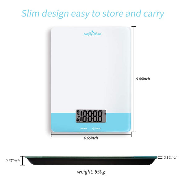 Easy@Home Digital Food Kitchen Scale, Professional Nutritional Calculator - Weight, Calories, Fat, Cholesterol, Carbohydrates - Diet Nutrient Diary Feature,ENC203