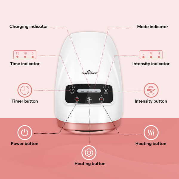 Easy@Home Cordless Electric Hand Massager Device Hand Massager for Arthritis - with Compression and Heat 3 Massage Modes - Pain Relief for Hands Carpal Tunnel and Finger Numbness EHM018