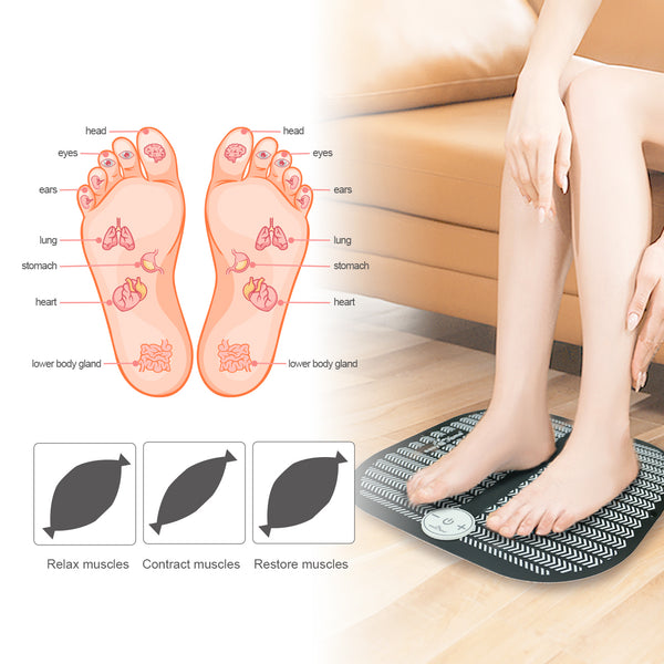 Easy@Home TENS Foot Massager Mat - Accessory of TENS Model# EHE015 and EHE029G (Controller Sold Separately, Mat Can’t Be Used Without TENS Unit Controller), Portable Foot Massager Pad EFM-05R