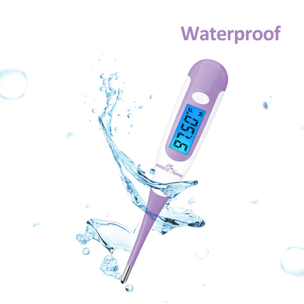 Easy@Home Digital Basal Thermometer with Large Backlight LCD Display, 1/100th Degree High Precision and Memory Recall, for Ovulation Tracking and Natural Family Planning, Upgraded EBT-100B-P (Purple)