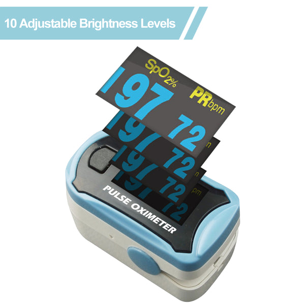 Easy@Home Fingertip Pulse Oximeter SpO2 Blood Oxygen Saturation Meter and Heart Rate Monitor, Rotatable OLED Display  -EHP029