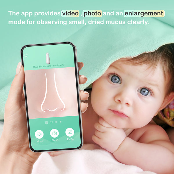 Visual Baby Electric Nasal Aspirator: Easy@Home Baby Nose Sucker with Camera Free APP Controlled | Powered by Easy Nasal Care App iOS & Android App | Low Noise for Baby Nose Cleaner ENA101
