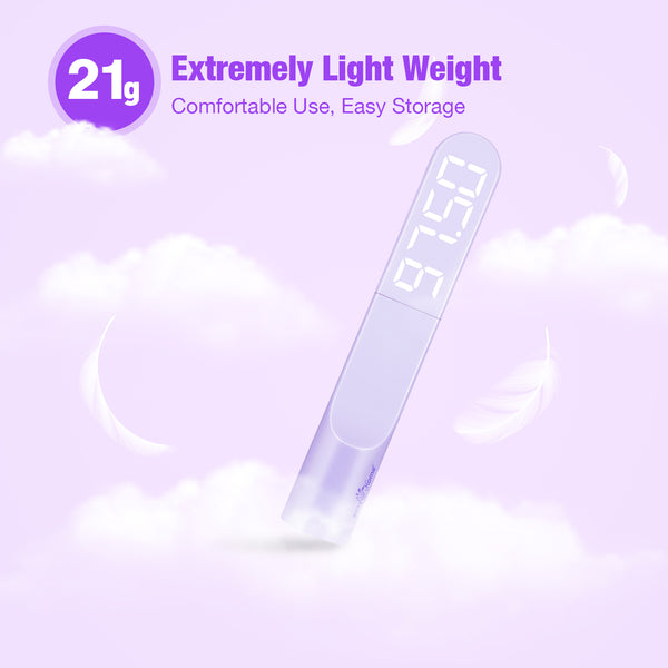 Easy@Home Basal Body Thermometer: Accurate BBT Thermometer for Ovulation - Bluetooth & USB Rechargeable & LED Display - 1/100th Degree High Precision and Memory Recall with Premom App - EBT089 Purple