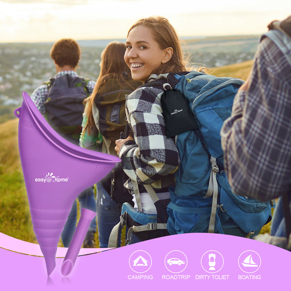 Portable Female Urination Device for Women: Easy@Home Silicone Female Urinal Device Pee Standing Up Funnel Reusable for Travel | Camping | Car | Outdoor | Hiking EUD408