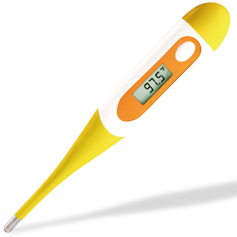Digital Oral Thermometer for Fever Adults: Rectal, Underarm & Mouth, Accurate & Fast, Easy@Home Body Medical Temperature Thermometer for Baby Kids & Adult, EMT-021N-Yellow