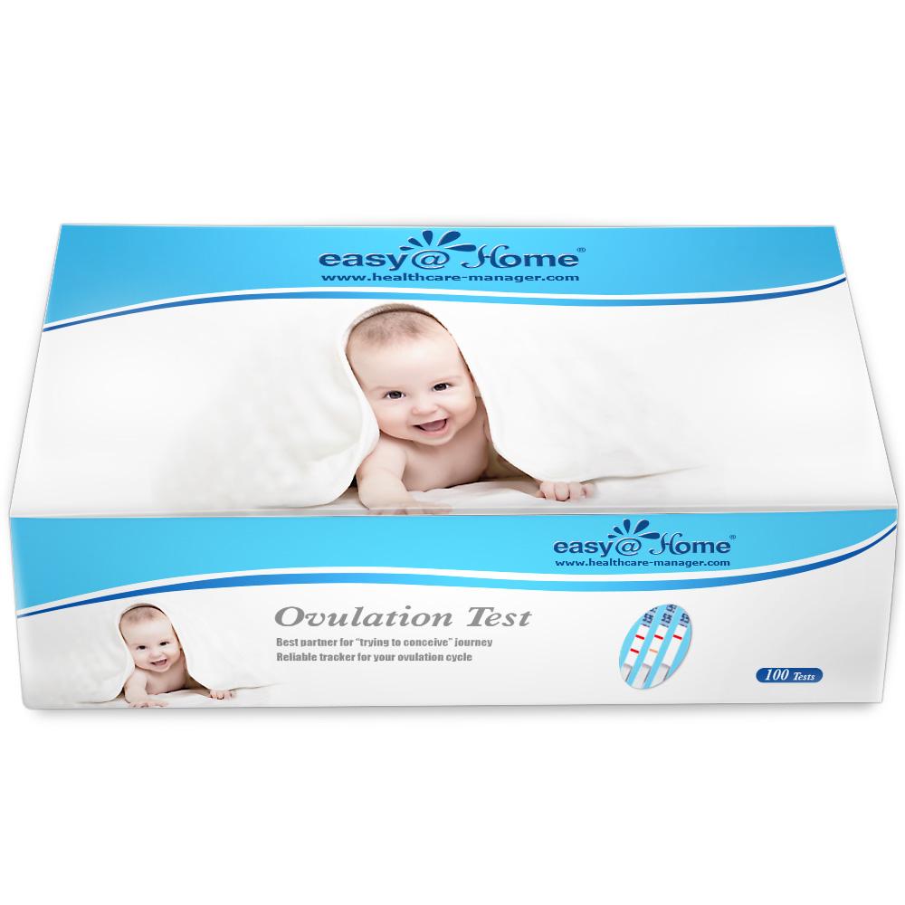 Easy@Home Ovulation Test Strips (100-pack) Value Pack, Reliable Ovulation Preditor Kit and Fertility Test, 100 Tests