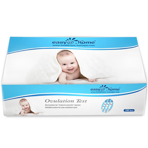 Easy@Home Ovulation Test Strips (100-pack) Value Pack, Reliable Ovulation Preditor Kit and Fertility Test, 100 Tests