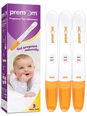 Premom Pregnancy Test Midstream: Early HCG Detection Sticks - 3 Pack Pregnant Test Kit