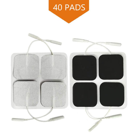 Easy@Home Tens Unit Self Stick Carbon Electrode Pads, Non Irritating Design 40 Pack 2" x 2" Reusable Pads