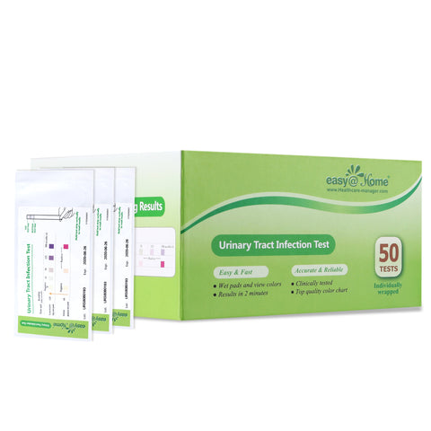 Easy@Home 50 Individual Pouch Urinary Tract Infection Test Strips, UTI Urine Testing Kit for Urinalysis and Detection of Leukocytes and Nitrites UTI-IND-1:50