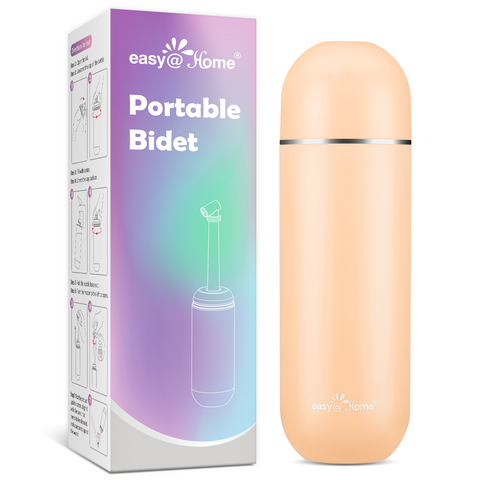 Easy@Home Portable Travel Bidet: Peri Bottle for Postpartum Care & Personal Hygiene - Handheld Sprayer Kit with 380ml(12.8 oz) Large Capacity Bottle - High Pressure Water Spray for Women & Men | EPB-01 Brown