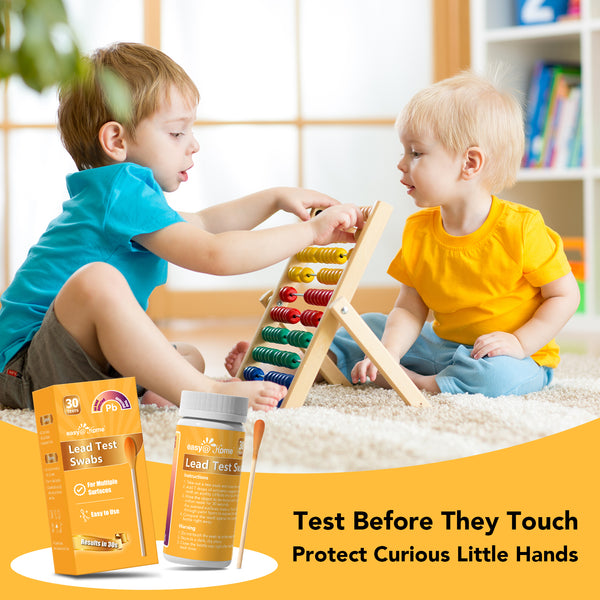 Easy@Home Lead Test Kit – 30 Rapid Testing Swabs with 30‑Second Colour‑Change Results. at Home Lead Test Kits Use for Paint, Toys, Dishes, Metals, Ceramic, Wood #EZLT-S:30