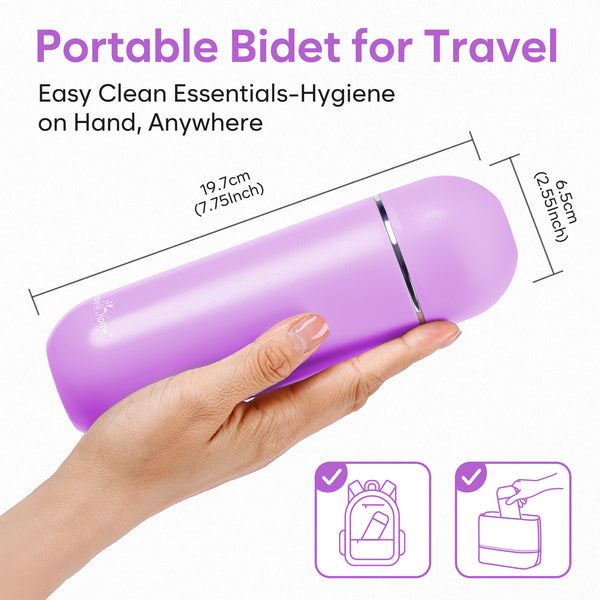 Easy@Home Portable Travel Bidet: Peri Bottle for Postpartum Essentials - Handheld Sprayer Kit for Perineal Care & Personal Hygiene | 380ml (12.8oz) | Women & Men | EPB-01 Pink