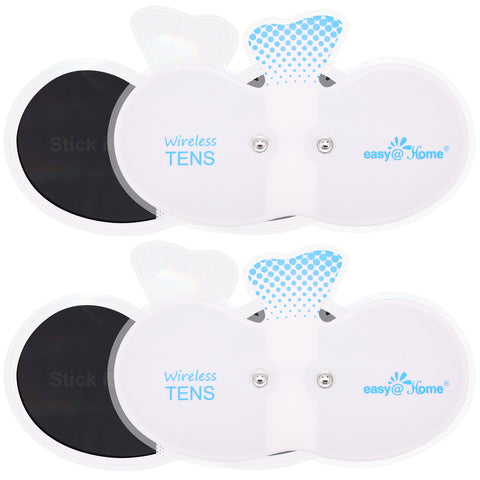 EASY@HOME Adhesive Electrode Pads: 4-Pack, 6.5" x 3", Reusable - Upgraded Conductive Area ETP015B