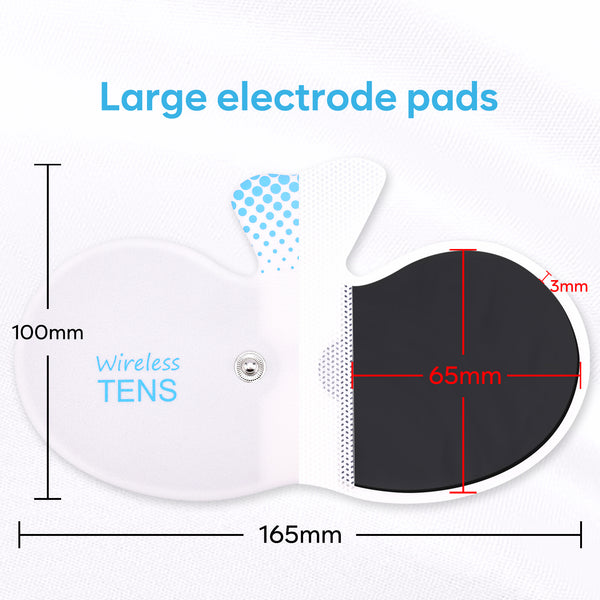 EASY@HOME Adhesive Electrode Pads: 4-Pack, 6.5" x 3", Reusable - Upgraded Conductive Area ETP015B