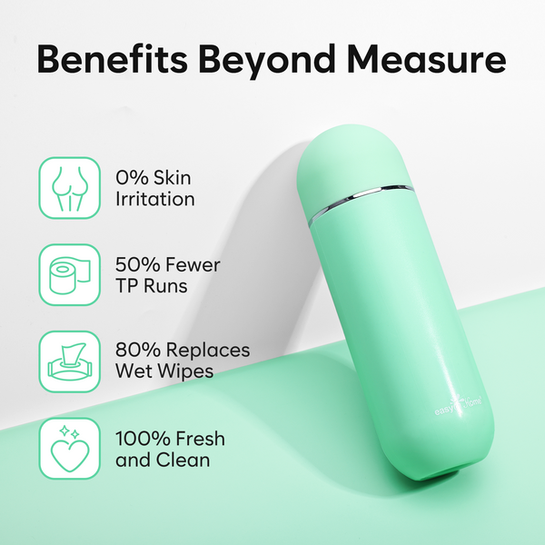 Easy@Home Portable Bidet for Travel: Peri Bottle for Postpartum Care - Handheld Sprayer for Women & Men | 380ml(12.8oz) Large Personal Hygiene Cleaning Bottle | BPA-free | EPB-01 Green