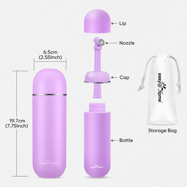Easy@Home Portable Travel Bidet: Peri Bottle for Postpartum Essentials - Handheld Sprayer Kit for Perineal Care & Personal Hygiene | 380ml (12.8oz) | Women & Men | EPB-01 Pink